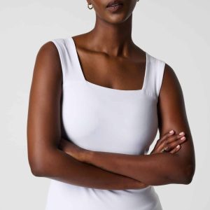 Classic Square Neck Cami White