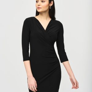 JOSEPH RIBKOFF Three-Quarter Sleeve Wrap Dress