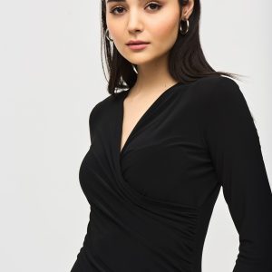 JOSEPH RIBKOFF Three-Quarter Sleeve Wrap Dress