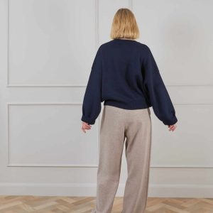 Chalk Regan Trouser Marl Beige