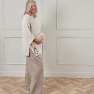 Chalk Regan Trouser Marl Beige