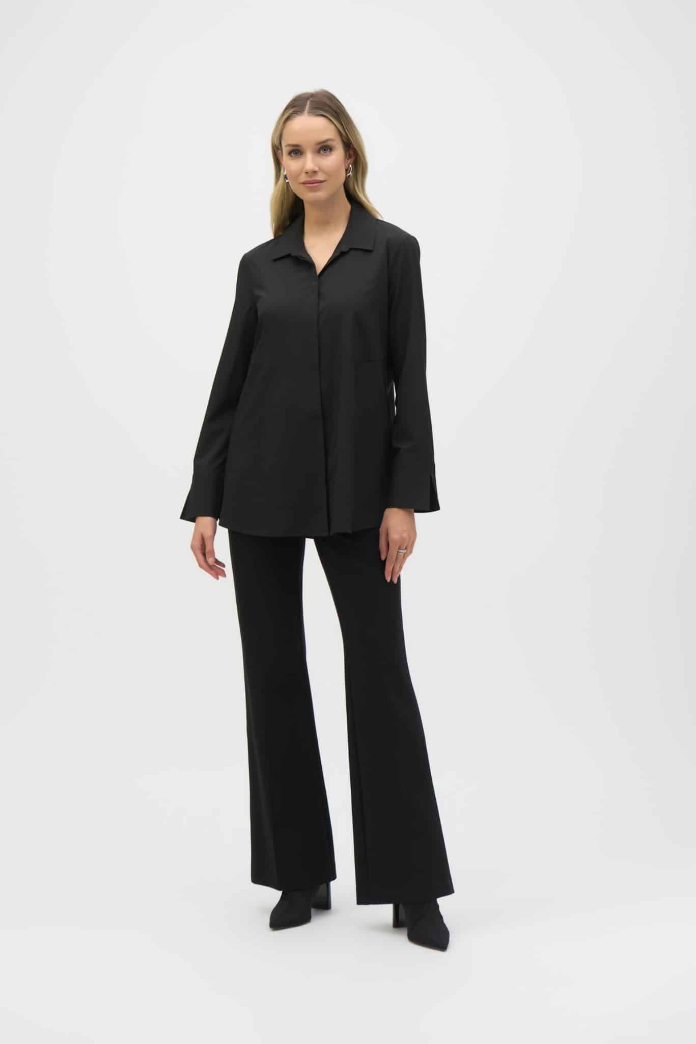 JOSEPH RIBKOFF Woven Button-Down Blouse With Pockets