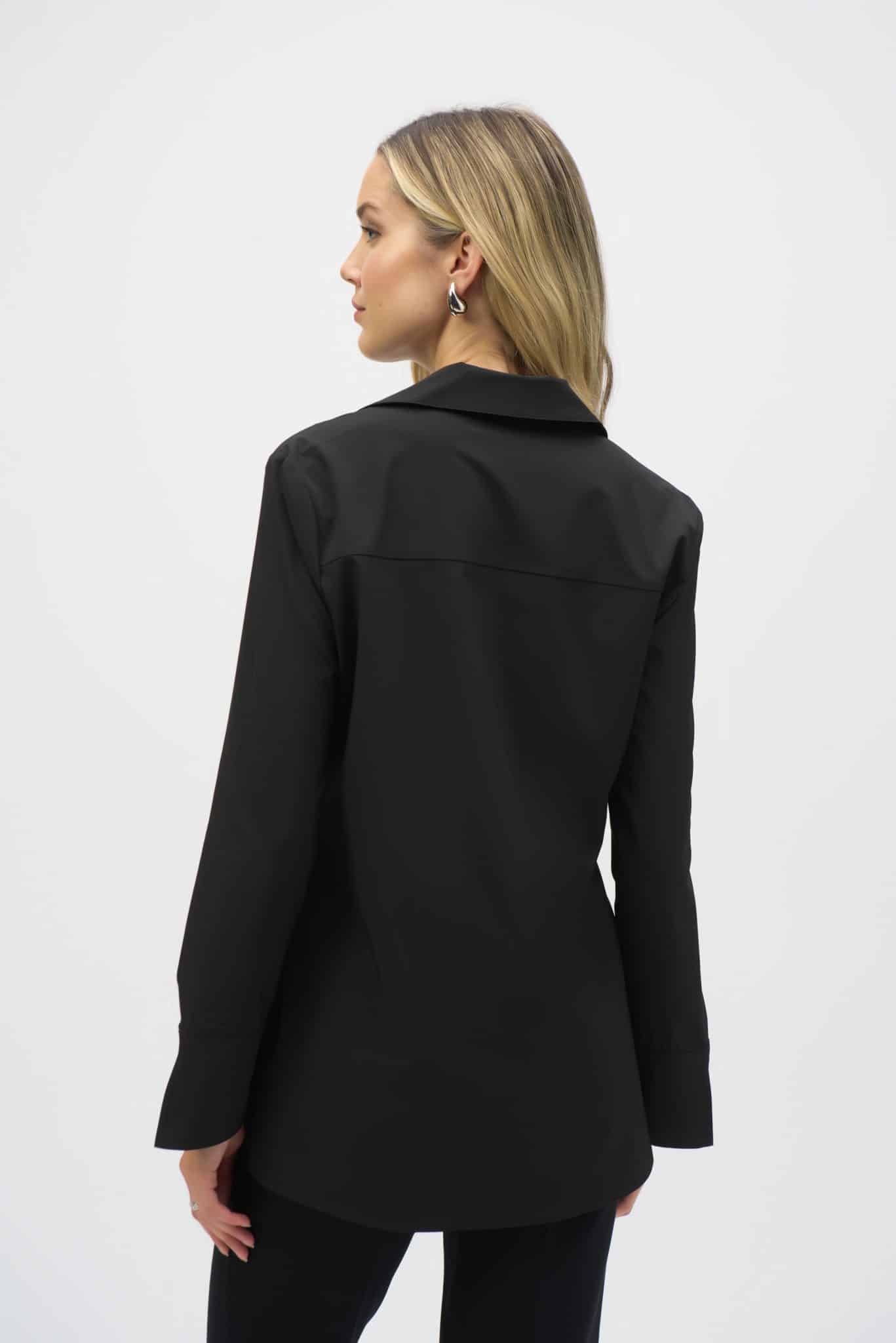 JOSEPH RIBKOFF Woven Button-Down Blouse With Pockets