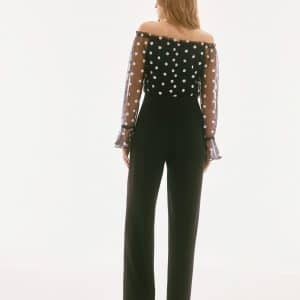 Joseph Ribkoff Signature Dot Mesh Jumpsuit
