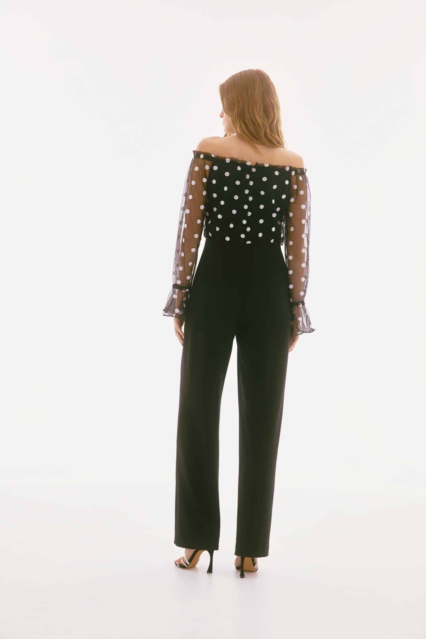 Joseph Ribkoff Signature Dot Mesh Jumpsuit - Renes Lancaster
