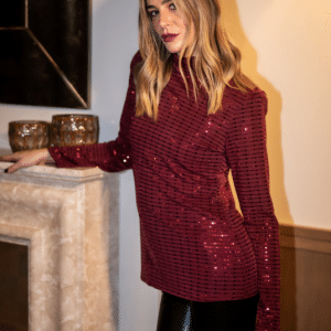 LIBBY LOVES SPARKLE TOP IN WINE