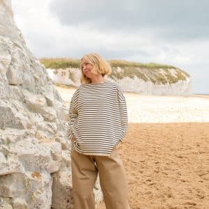 Chalk Bryony Stripe Top Black and Cream
