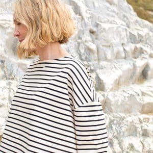 Chalk Bryony Stripe Top Black and Cream