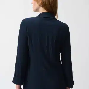 Joseph Ribkoff Seersucker Straight Blazer in Midnight Blue