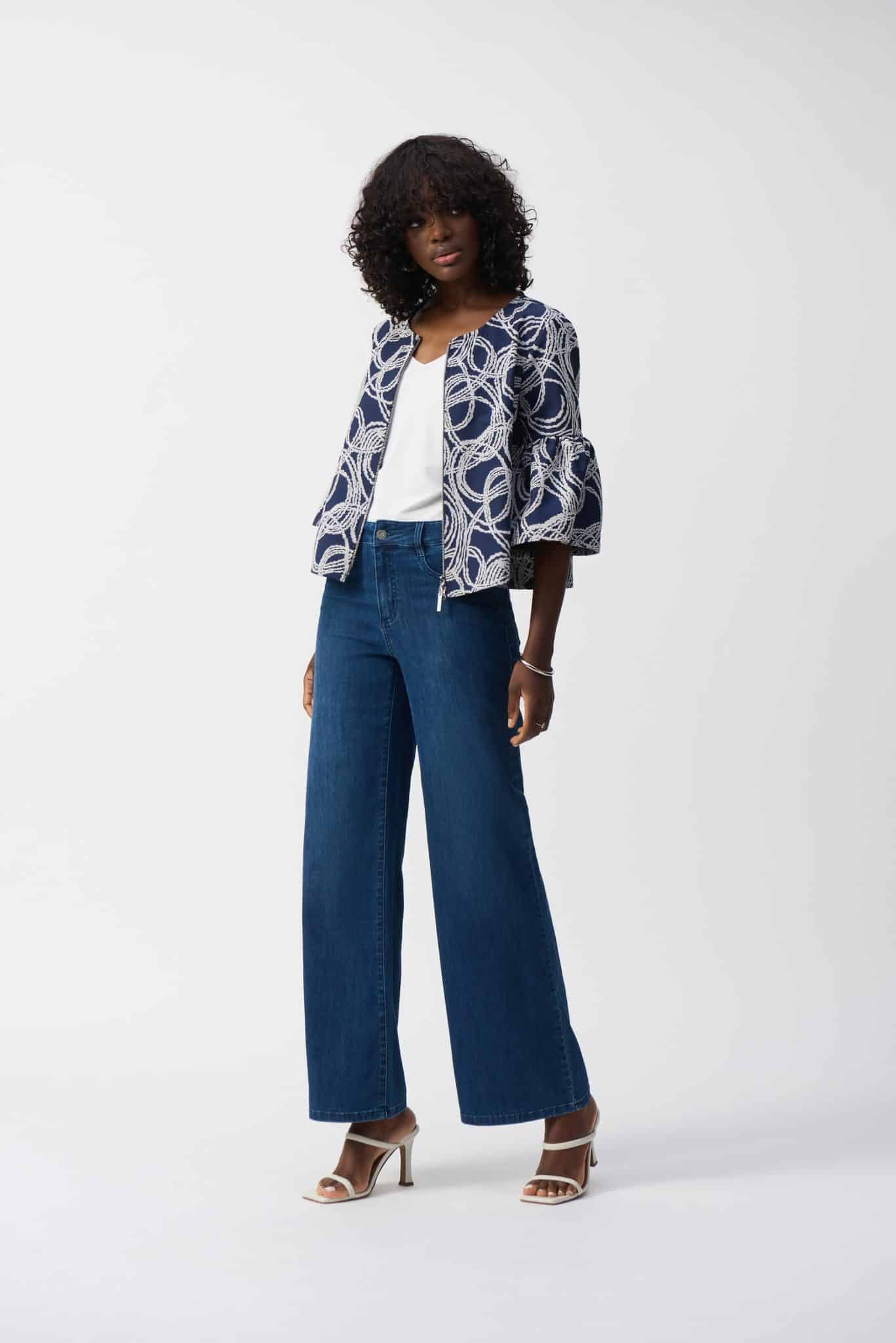 バッグ JESSA MAE ALFECHE   JEANS JOSEPH RIBKOFF Goldie Classic Wide-Leg Stretch Jeans - Renes Lancaster
