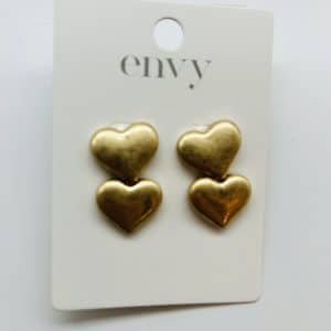 Envy Jewellery Gold Heart Earrings