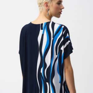 Joseph Ribkoff Silky Knit Geometric Print Boxy Top