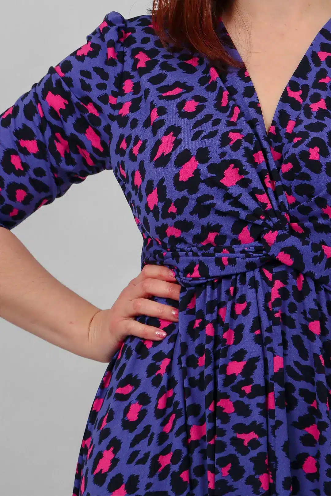 Pink and blue leopard shops print dress - Official Online Store