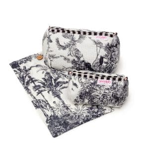 Serendipity by Elie Beaumont - Cosmetic Cases Black & White Crane (2PC)