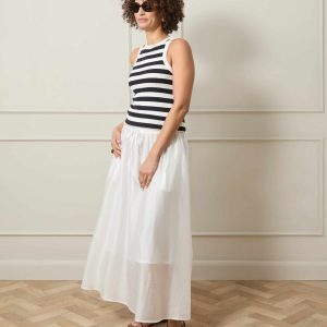 Chalk Indy Stripe Vest in Cream/Navy