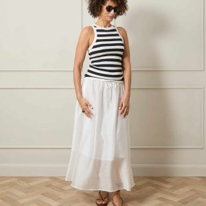Chalk Indy Stripe Vest in Cream/Navy