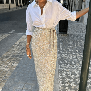 Never Fully Dressed Sequin Maxi Wrap Jaspre Skirt