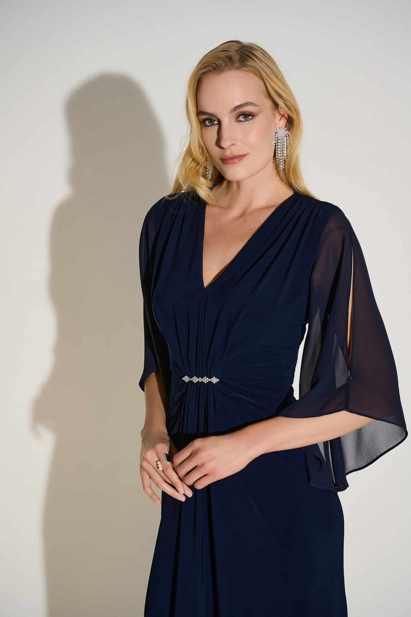 Joseph Ribkoff Signature | Silky Knit & Chiffon Sheath Dress