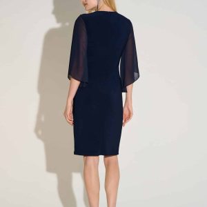 Joseph Ribkoff Signature | Silky Knit & Chiffon Sheath Dress