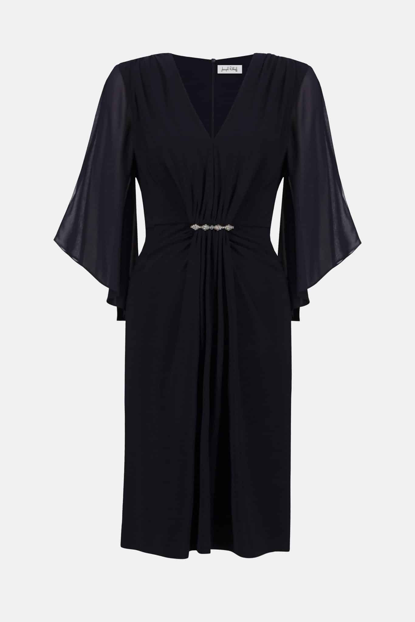 Joseph Ribkoff Signature | Silky Knit & Chiffon Sheath Dress