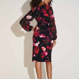Joseph Ribkoff - Signature | Silky Knit & Chiffon Floral Sheath Dress