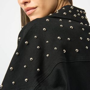 Joseph Ribkoff Stretch Denim Jacket with Stud Detailing