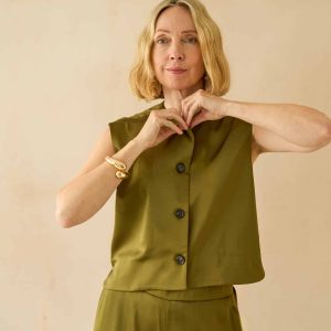 Chalk Sally Waistcoat in Avocado