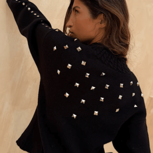 Never Fully Dressed Black Studded Cardigan