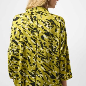 Joseph Ribkoff Recycled Satin Animal Print Boxy Top