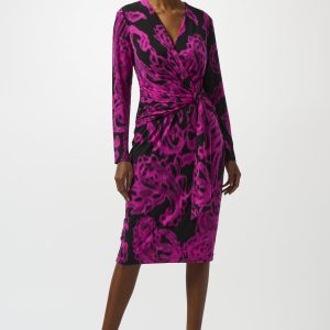Joseph Ribkoff Silky Knit Paisley Print Wrap Dress