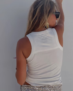 Never Fully Dressed  WHITE RIBBED TANK