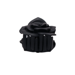 Black Colour FLOWER matt hair claw - Black