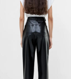 French Connection Brody Croc PU Straight Leg Trousers