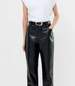 French Connection Brody Croc PU Straight Leg Trousers