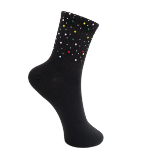 Black Colour LIVIA rhinestone sock - Black