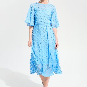 Joseph Ribkoff FIT AND FLARE DRESS WITH SASH BELT - SIGNATURE
