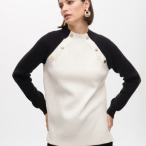 Lola Casademunt Sweater with contrast sleeve and button details