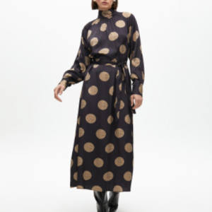 Lola Casademunt High neck polka dot puff dress