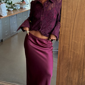 Never Fully Dressed Burgundy Maeva Skirt