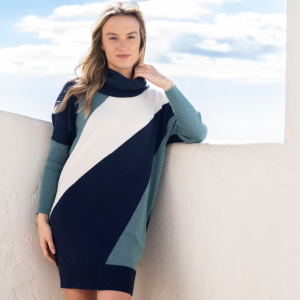 Marble Cowl Neck Dress