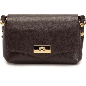 Elie Beaumont TWIST CLASP BAG IN CHOCOLATE