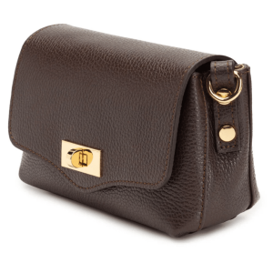 Elie Beaumont TWIST CLASP BAG IN CHOCOLATE