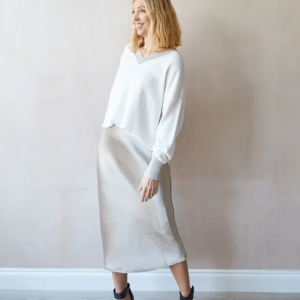 CHALK | MAEVE SKIRT | CHAMPAGNE