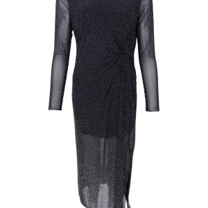 Black Colour ALEXIS DRESS WITH RHINESTONE in Black