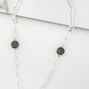 ENVY Linked Beaded Necklace - Silver
