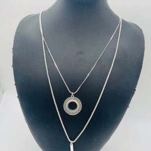 ENVY  Double Pendant Necklace - Silver