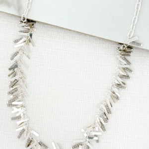 ENVY Short Fringed Necklace – Silver