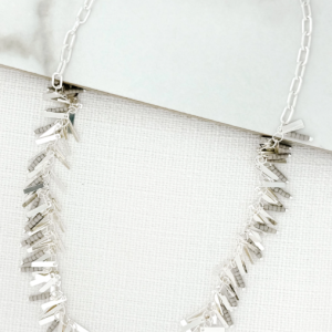 ENVY Short Fringed Necklace – Silver