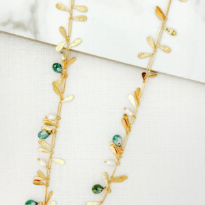 ENVY Long Crystal Bead Necklace – Gold