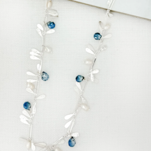 ENVY Long Crystal Bead Necklace – Silver